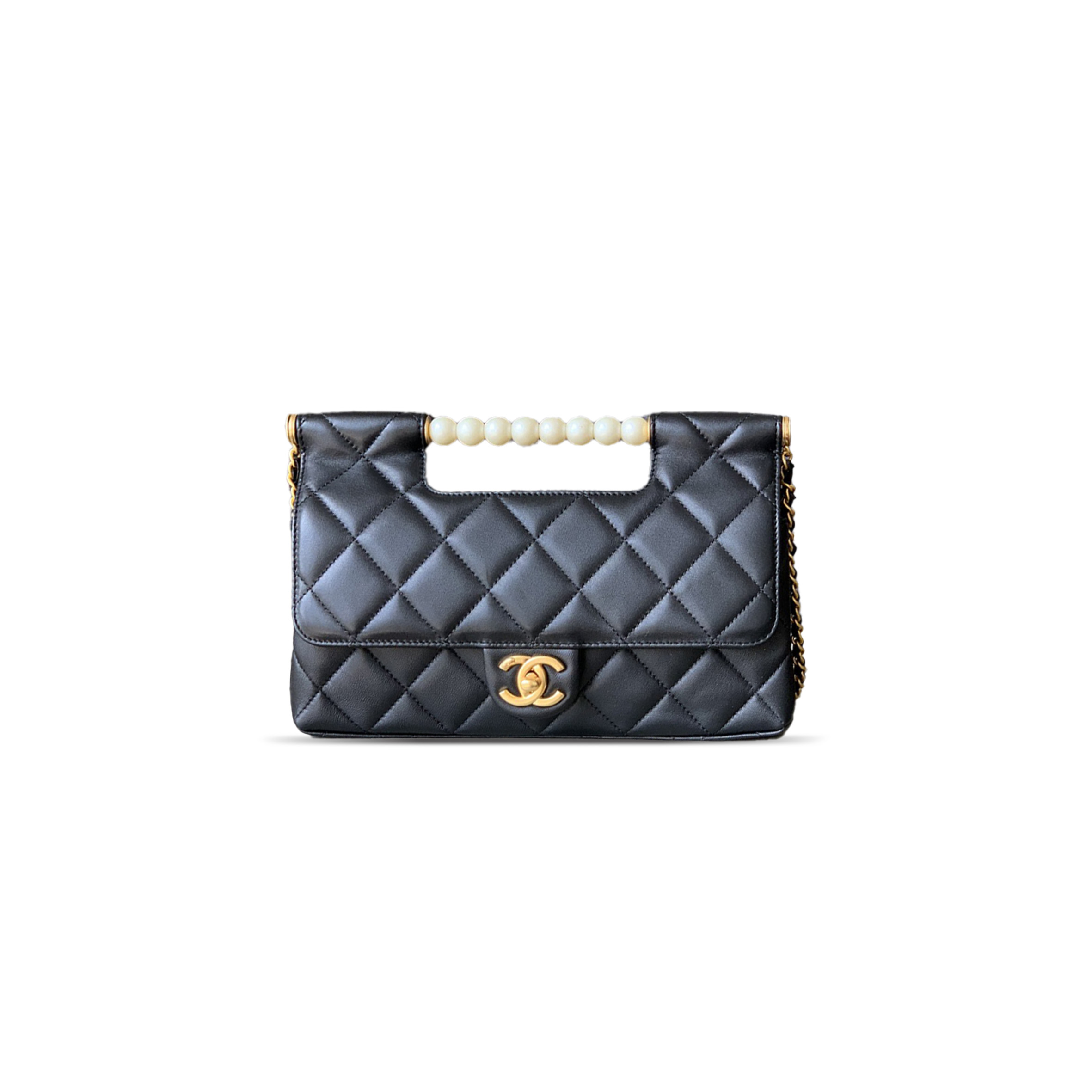 Ch**el pearl handle evening chain bag as5412 (25*17.5*7cm)